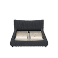 King Size Luxury Upholstered Platform Bed With Removable Cushion And Solid Wood Frame,Suitable For Multiple Heights Of Mattresses,Dark Grey King Dark Grey Upholstered