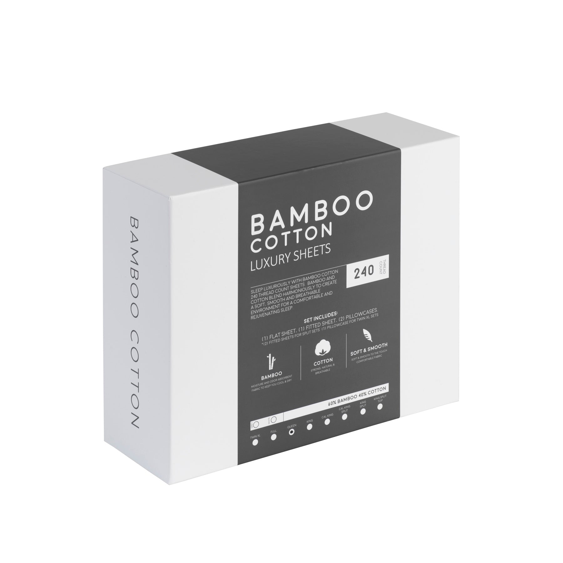 Bamboo Cotton Sheets Soft And Smooth With Viscose From Bamboo White Cal King Split Head White Cotton