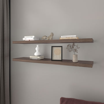 Floating Shelf Lyle, Living Room, Dark Walnut Walnut Particle Board Engineered Wood