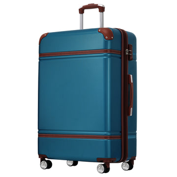 Hardshell Luggage With Tsa Lock28" Expandable Lightweight Suitcase With Spinner Wheels, Single Vintage Luggage,Blue Blue Abs