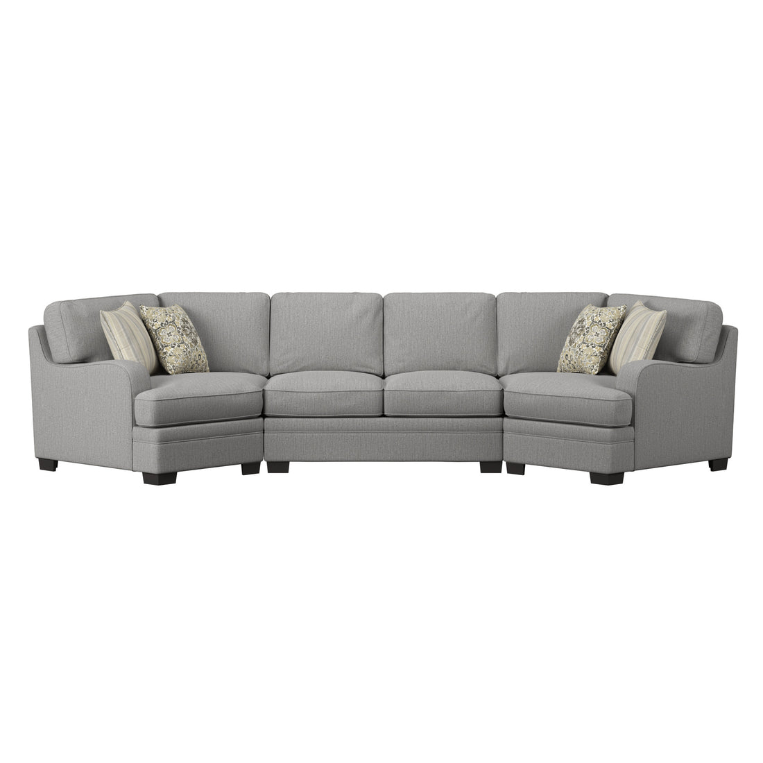 Berza Gray Cuddler Sectional Gray Foam Engineered Wood 4 Seat