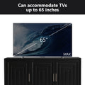 Tv Stand For Tvs Up To 65 Inches, Modern Entertainment Center Media Console Cabinet With 2 Spacious Storage Space, Solid Wood Legs For Living Room Black 50 59 Inches Particle Board Mdf