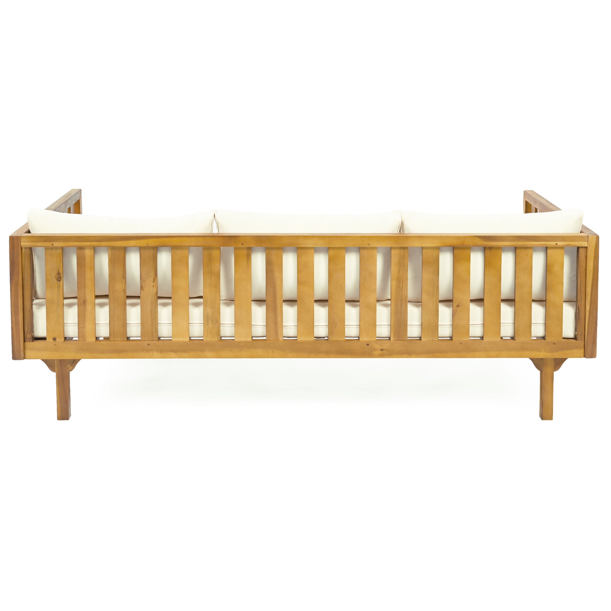 Claremont 3 Seater Daybed Beige Teak Wood Waterproof Fabric