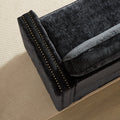 Convertible Sleeper Sofa With Memory Foam Mattress, 3 Seater Full Size Bed Couch For Living Rooms, Designed With Chenille Fabric Black Chenille 3 Seat