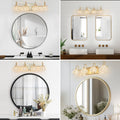 Modern Crystal Bathroom Vanity Light, 4 Light Golden Wall Sconce With Clear Glass Shade, Elegant Wall Mount Lighting For Bathroom, Powder Room, Or Vanity Mirror No Bulbs Golden Crystal Iron