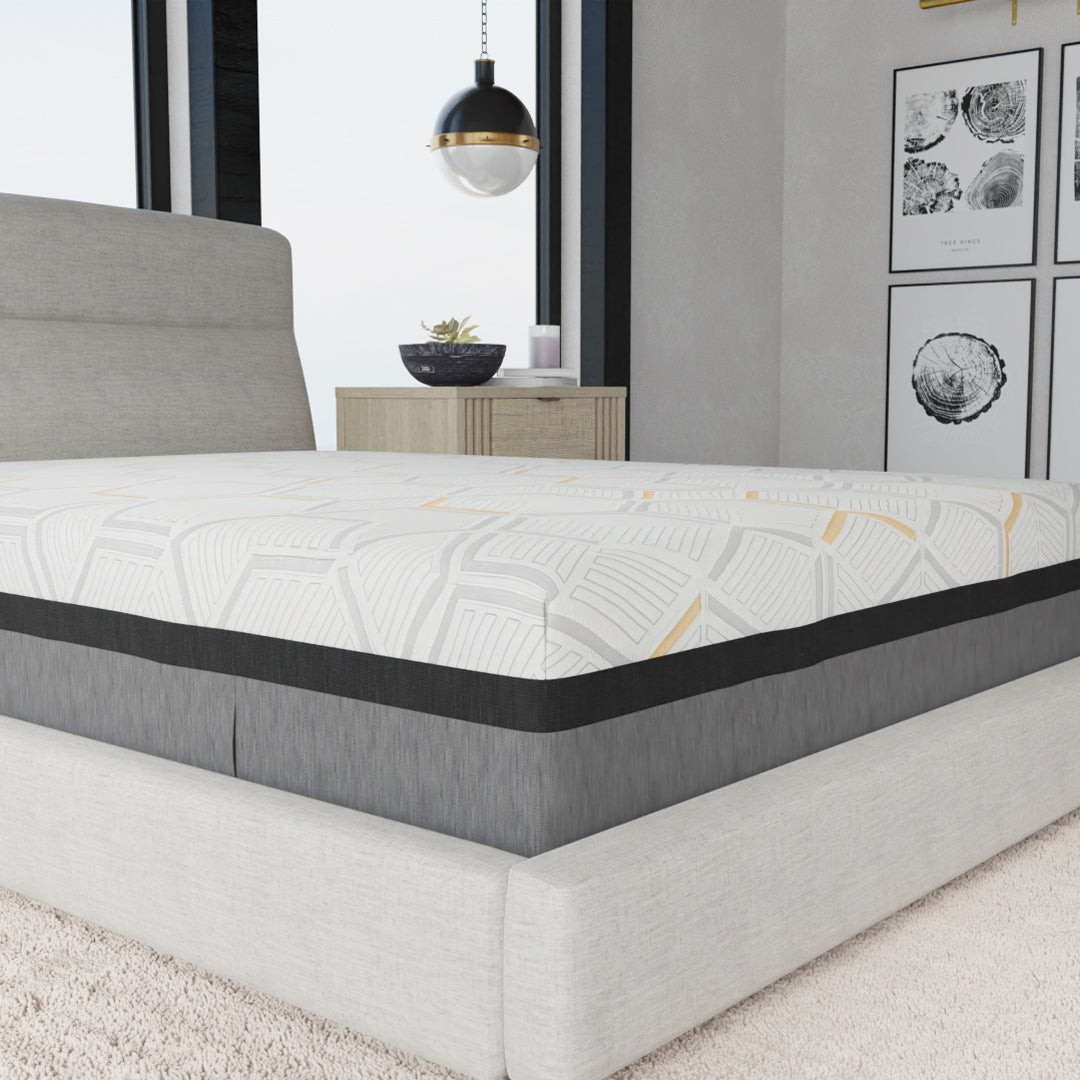 14" Hybrid Copper Gel Cooling Memory Foam Mattress With Edge Support And Air Ridge Foam Queen Light Gray Foam Queen