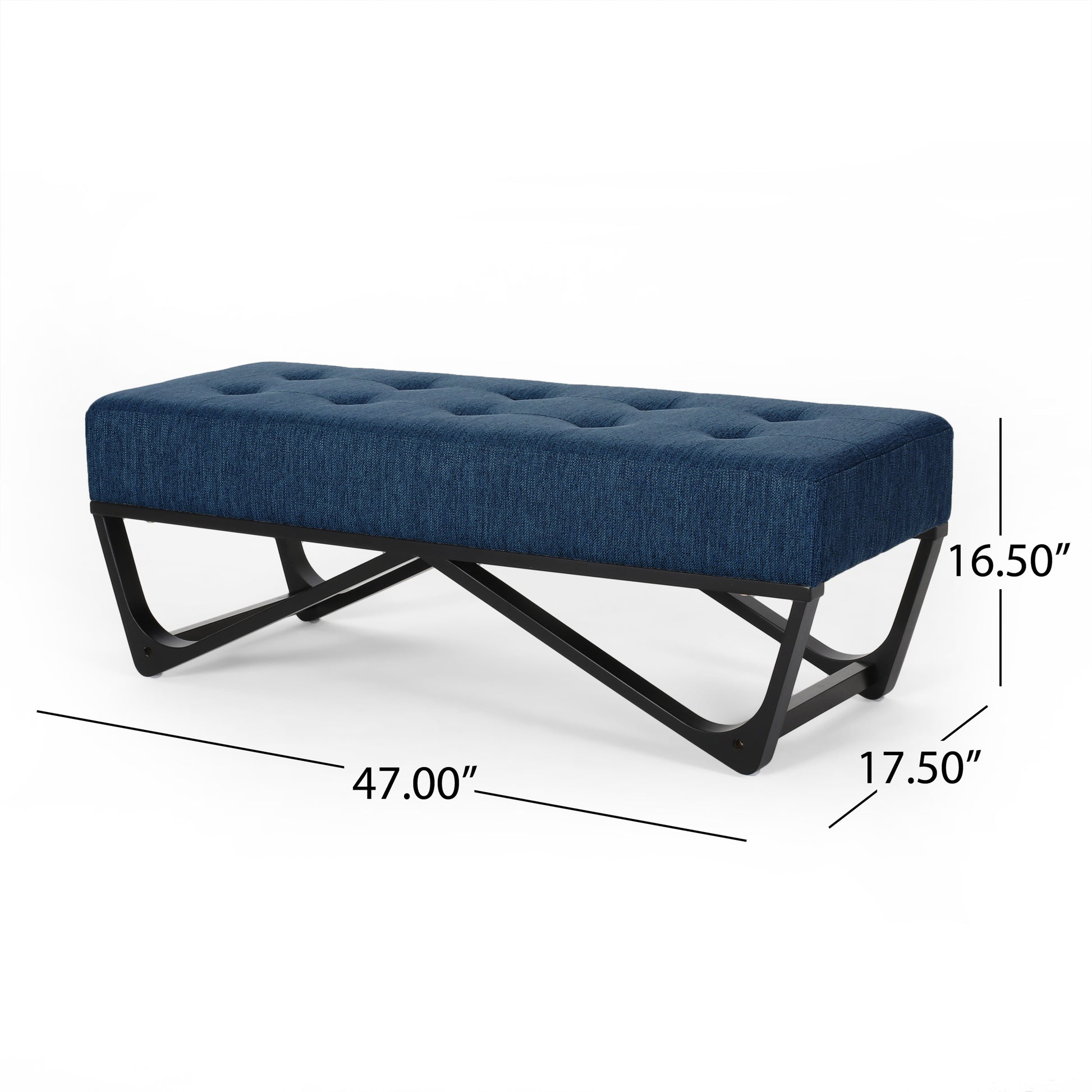 Navy Blue Ottoman Navy Blue Fabric