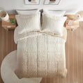 Ombre Shaggy Long Fur Comforter Mini Set King Natural Polyester