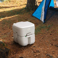 Outsunny Portable Toilet For Adults 5.3 Gallon, Porta Potty With Level Indicator, T Type Water Outlets And Anti Leak Handle Pump For Camping, Boating, Hiking, Travel, Rv Grey Hdpe