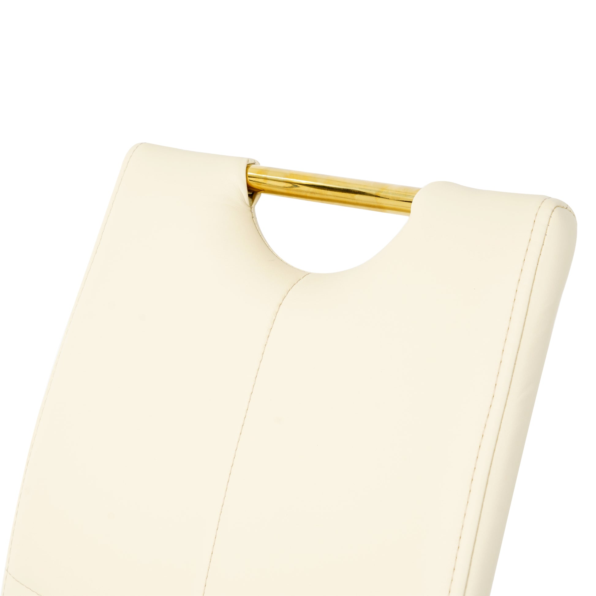 Modern Pu Dining Chair Living Room Chair Upholstered Chair, Gold Metal Chair Leg Design, Kitchen, Living Room, Bedroom, Dining Room Side Chair Set Of 2 Light Yellow Metal