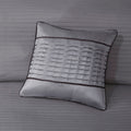 6 Piece Reversible Jacquard Quilt Set With Throw Pillows Grey Taupe King Cal King Grey Taupe Cotton