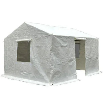 12'X14' Gazebo Cover For Hardtop Gazebos, Outdoor Universal Winter Gazebo Cover With Sidewalls And Mesh Windows, All Season Waterproof Enclosed Gazebo Cover, White White Polypropylene