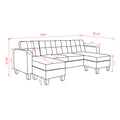 U Shaped Sofa Coch 4 Seat Sofa With Chaise Polyester Fabric For Living Room Apartment Office Blue Blue Primary Living Space Soft Eucalyptus Foam Linen 4 Seat