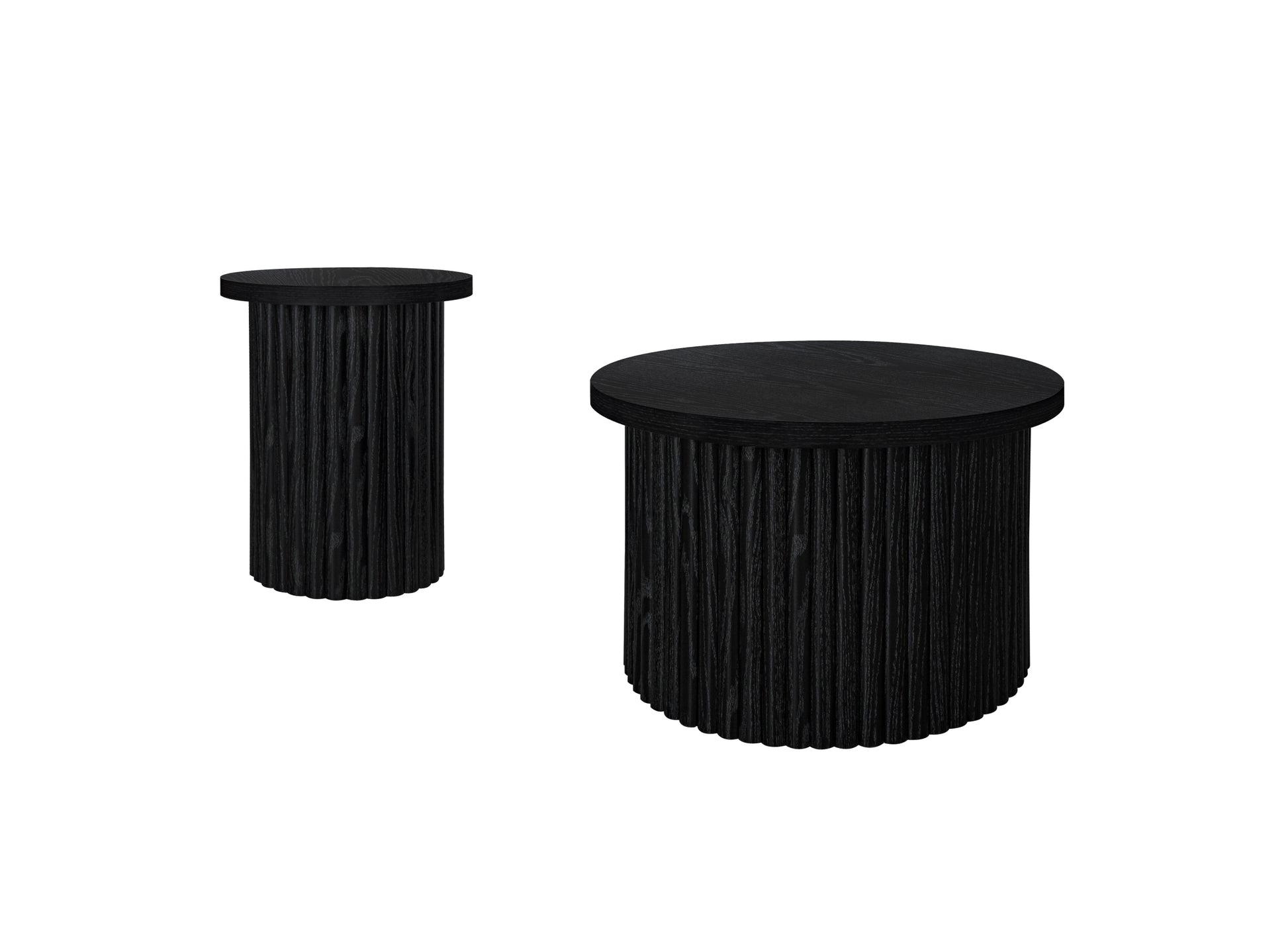 Coffee Table Set Of 2 ,Round Coffee Table,Modern Side Tables Accent End Table For Living Room ,Apartment Black Modern Round Coffee & End Tables Mdf