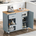 K&K Kitchen Island With Foldable Counter Top, Kitchen Storage Cart With Slide Out Shelf, Towel Rack And Drawer, Rolling Kitchen Cart On Wheels, For Kitchen, Living Room, Dining Room, Grey Blue Grey Blue Brown Kitchen Classic,Farmhouse,Luxury,Modern