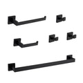 6 Piece Bathroom Hardware Set Matte Black Stainless Steel