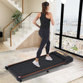 Wood Grain Decoration Walking Pad Under Desk Treadmill For Home Office 2.5Hp Walking Treadmill With Incline 0.5 4Mph 300Lbs Capacity Treadmill For Walking Running Remote Control Indoor Fitness Black