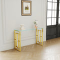 Console Table Stainless Steel Glass,Meal Side Table Golden Clear Bs 02 Golden,Transparent Primary Living Space Modern Stainless Steel