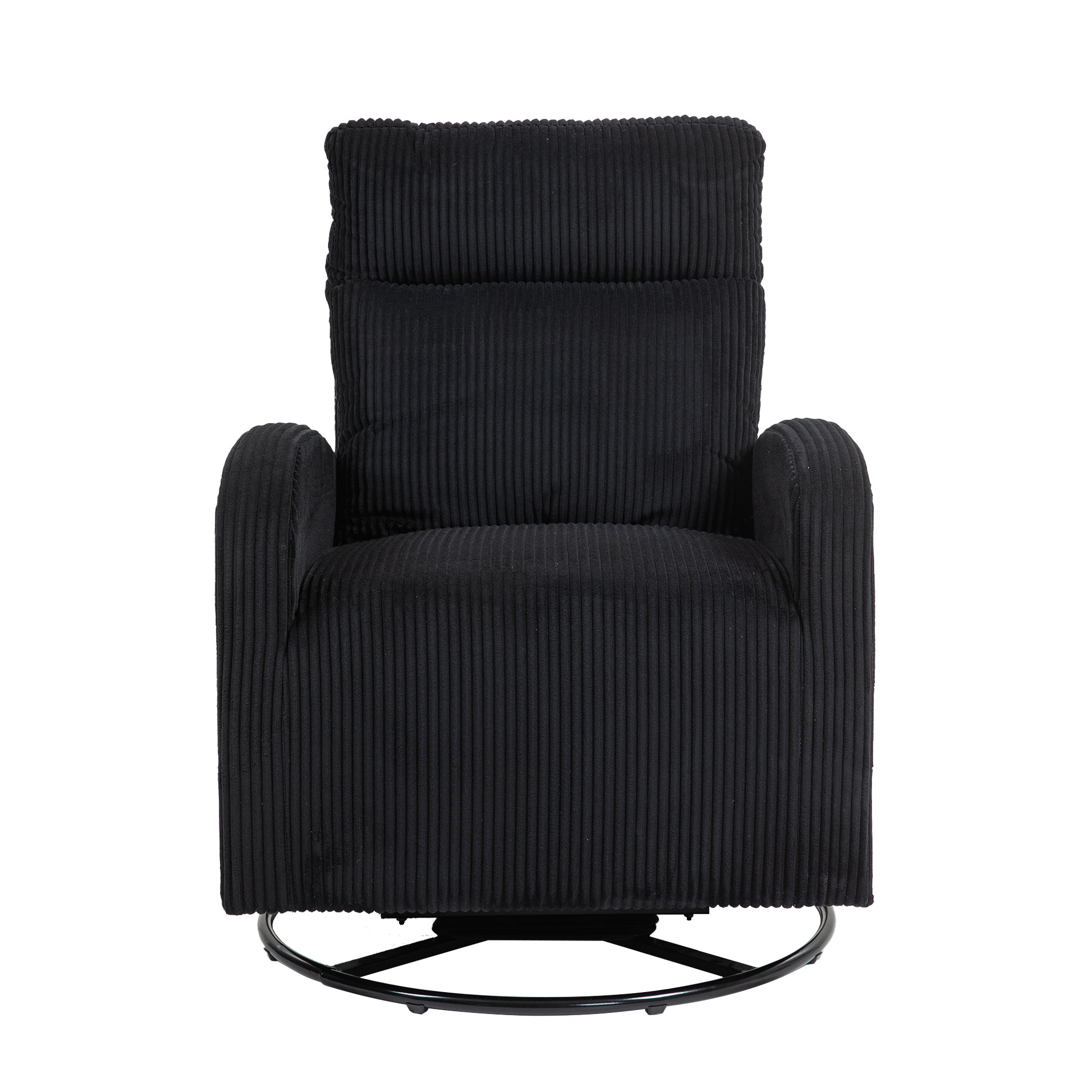 Jiada Upholstered Swivel Glider.Flannel Fabric.Rocking Chair For Nursery In Black.Modern Style One Left Bag Black Primary Living Space Foam Corduroy