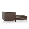 Chaise Lounge Dark Brown Pu Leather