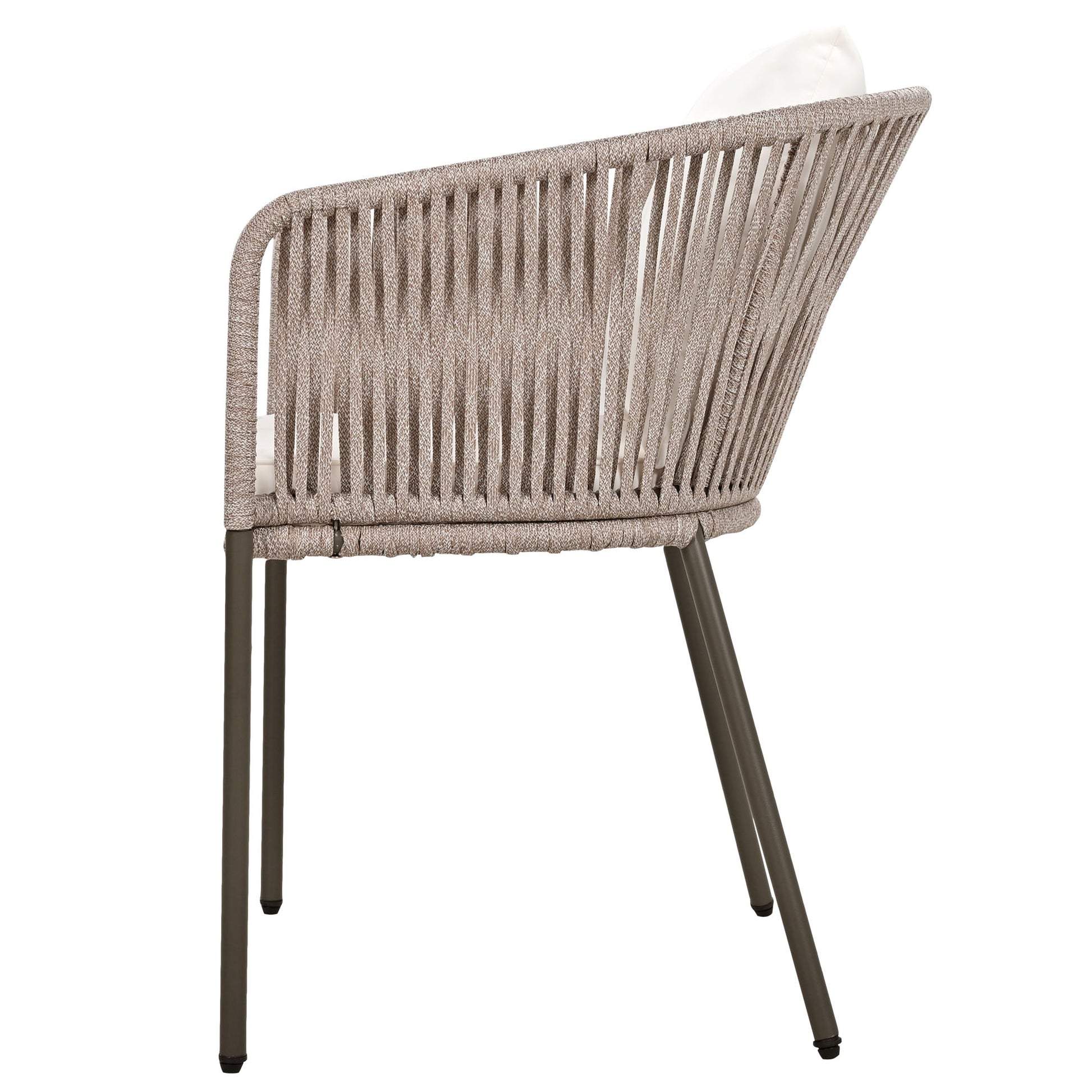 7 Pieces Patio Dining Set, All Weather Outdoor Furniture Set With Dining Table And Chairs, Acacia Wood Tabletop, Metal Frame, For For Garden, Backyard, Balcony, Beige Yes Beige Seats 6 Garden &