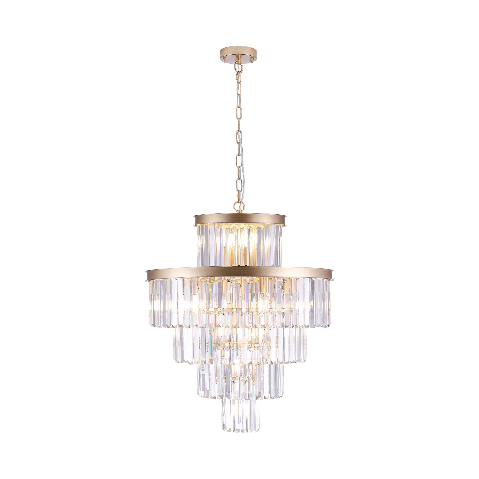 Golden Luxury Crystal Chandelier Modern Chandeliers Lights Fixture Hanging Pendant Light Fixture For Dining Room Bedroom Living Room Dia 23.6 Inch Gold Gold Crystal Iron