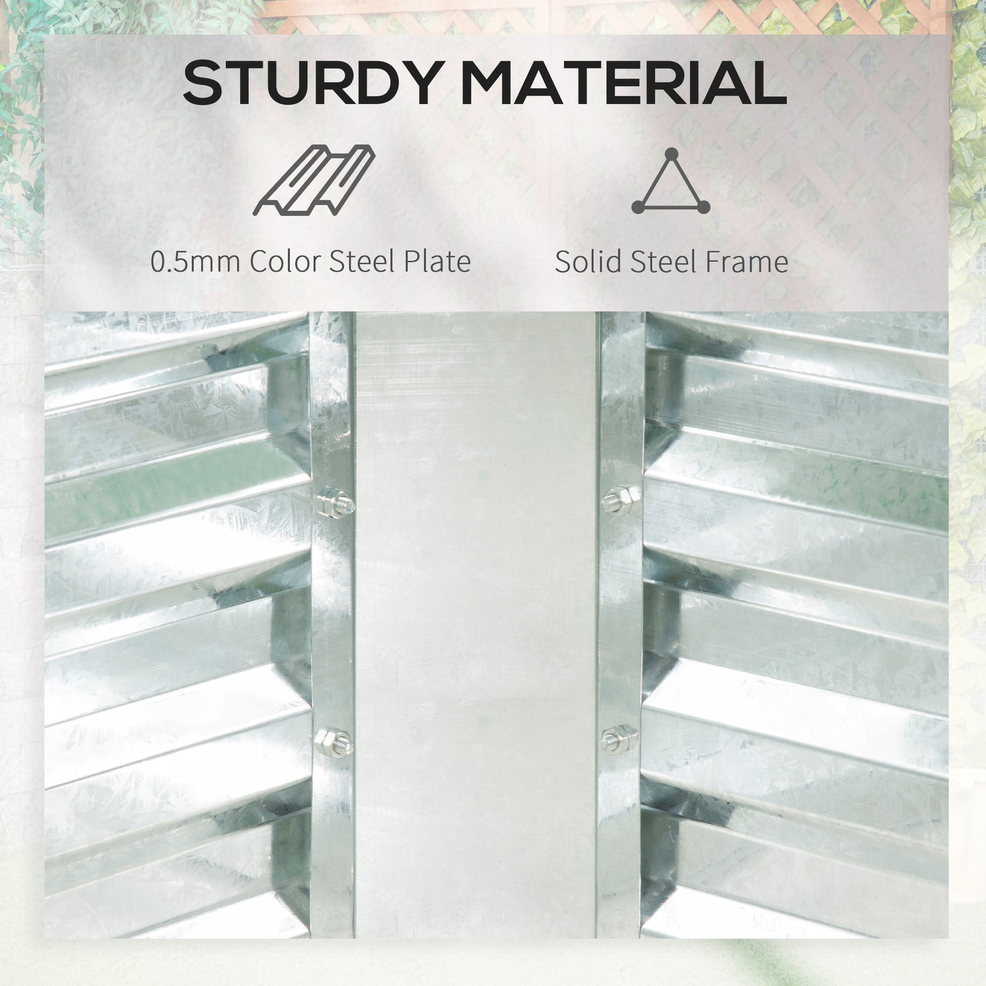 Outsunny 6' X 3' Galvanized Raised Garden Bed With Mini Pvc Greenhouse Cover, Outdoor Metal Planter Box With 2 Roll Up Windows For Growing Flowers, Fruits, Vegetables And Herbs, Light Gray Light Grey Plastic