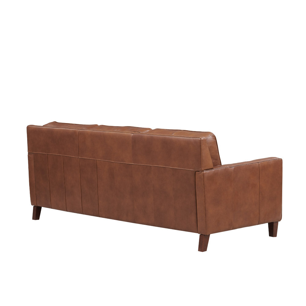 Ashby Leather Sofa Pecan Down Filling Leather 3 Seat