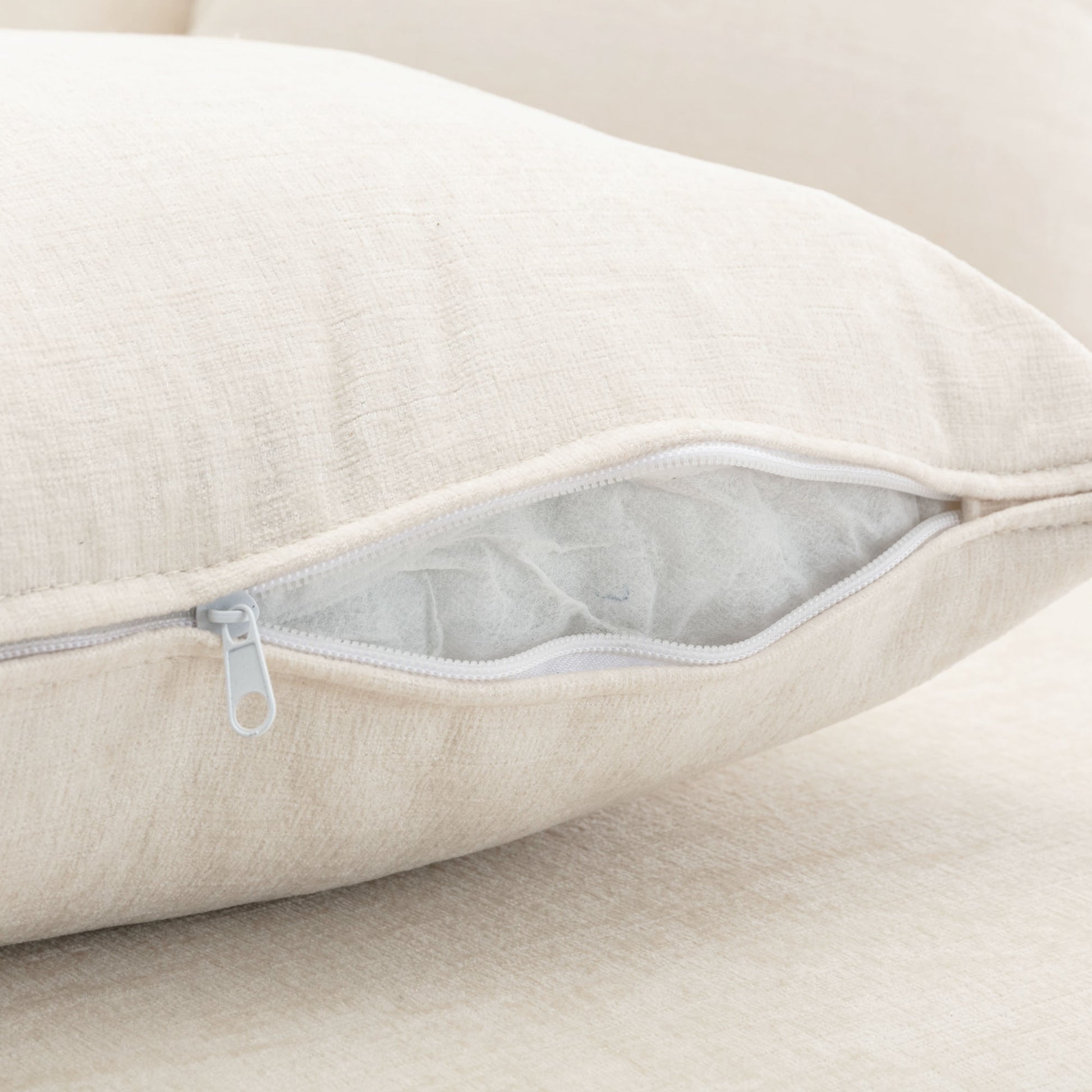 Orisfur. 360 Swivel Accent Barrel Chair With Storage Ottoman & 4 Pillows, Modern Chenille Leisure Chair Round Accent For Living Room, Cream Cream Foam Chenille