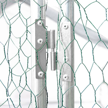 Xpt034 Outdoor Chicken Coop Metal Big Space 13*10*6Ft Silver Grey Metal