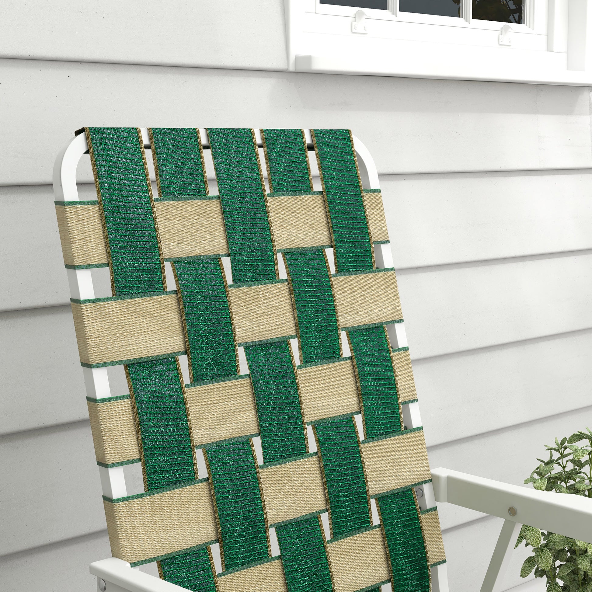 Outsunny Set Of 2 Patio Folding Chairs, Classic Outdoor Camping Chairs, Portable Lawn Chairs For Camping, Garden, Pool, Beach, Backyard W Armrests, Green Green Steel