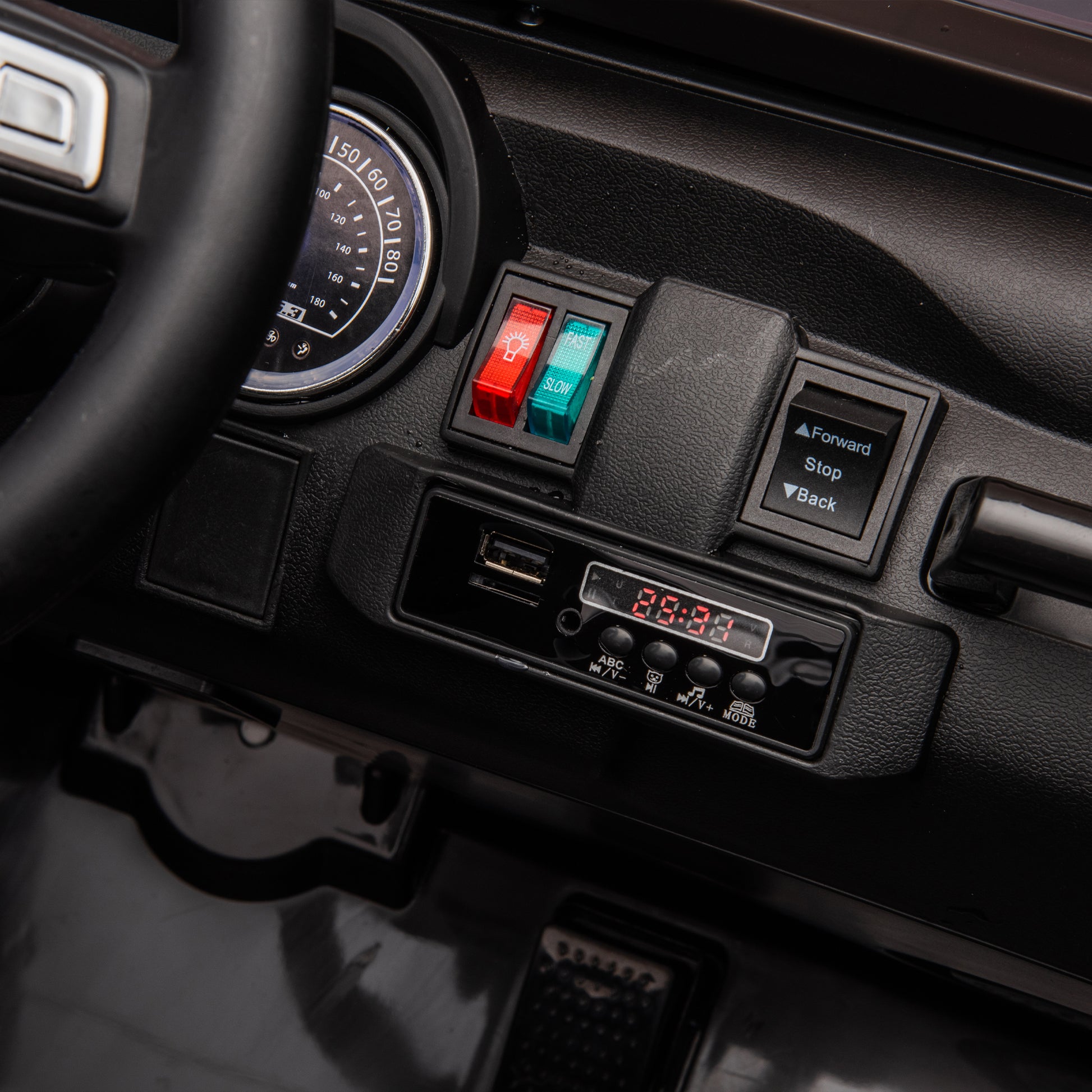 24V Two Seater Kids Ride On Car W Parents Remote Control, Licensed Toyota Lc250,2Wd,110W Motors,With Shovel,Three Point Seat Belt,Slow Start,Speed Adjustment,Bluetooth,Music For Kids Aged 3 . Black 100 149 Lbs Polypropylene