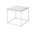 Light Oak And Chrome End Table With Open Base Chrome,Light Oak Primary Living Space Square Wood Metal Sled