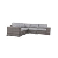 7 Piece Rattan Sectional Sofa Set With Cushions Fully Assembled Grey Mix Wicker