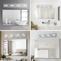 Led Modern Chrome Stainless Steel Vanity Lights, 4 Lights Acrylic Bathroom Vanity Light Chrome Stainless Steel Acrylic