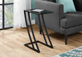 Accent Table, C Shaped, End, Side, Snack, Living Room, Bedroom, Tempered Glass, Black Metal, Contemporary, Modern Black Metal