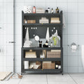 Metal Storage Shelves Grey Metal