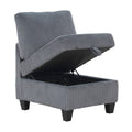 Modern Living Room Furniture Dark Gray Armless Chair With Storage Corduroy Fabric Upholstery 1Pc Modular Armless Chair Dark Gray Primary Living Space Contemporary,Modern Solid Wood