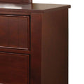 Wooden Dresser With 6 Drawers And Chamfered Legs, Cherry Brown Cherry Wood