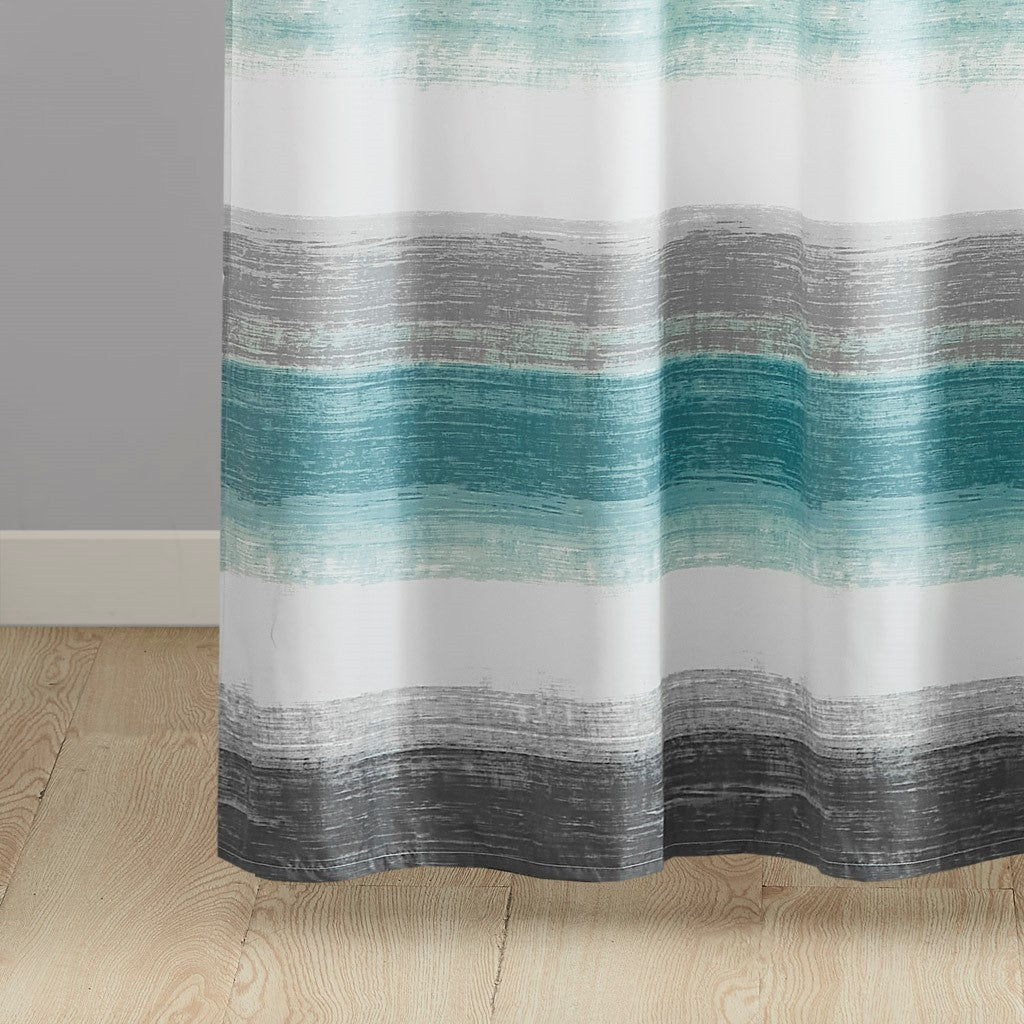 Stripe Print Shower Curtain Grey Polyester