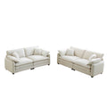 Modern Living Room Sofa Two Piece Set, Suitable For Living Room And Bedroom Sofa Set, Consists Of Two Pieces Of 2 Seater Sofa,Beige Corduroy Beige Corduroy 4 Seat