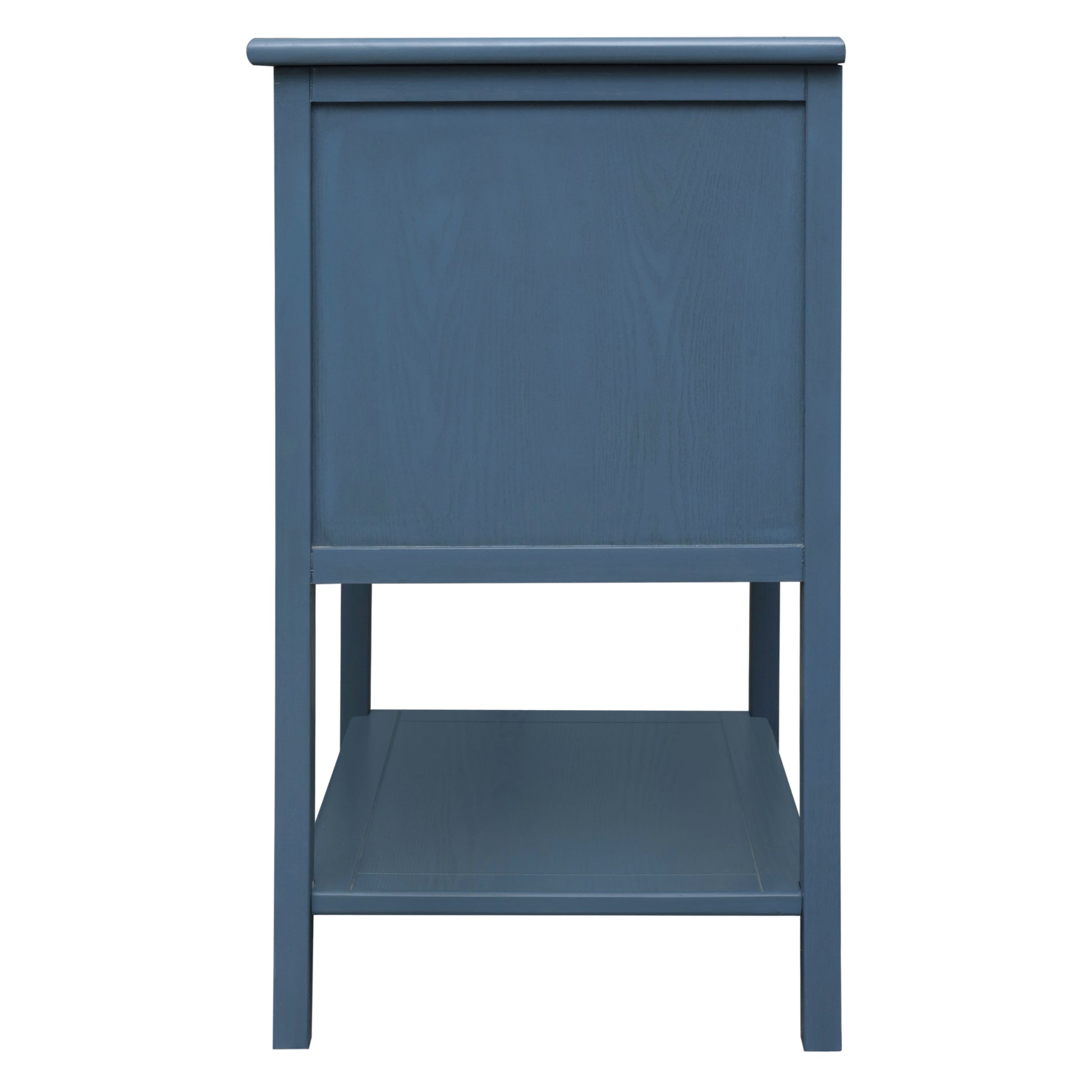 2 Drawer Side Table,American Style, End Table,Suitable For Bedroom, Living Room, Study Blue Mdf