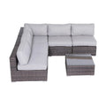 Fully Assembled Wicker 4 Person Seating Set With Cushions Brown,Gray Wicker