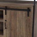 Rustic Oak And Black Tv Stand With Sliding Barn Door Oak Primary Living Space 50 59 Inches 50 59 Inches Paper Composite