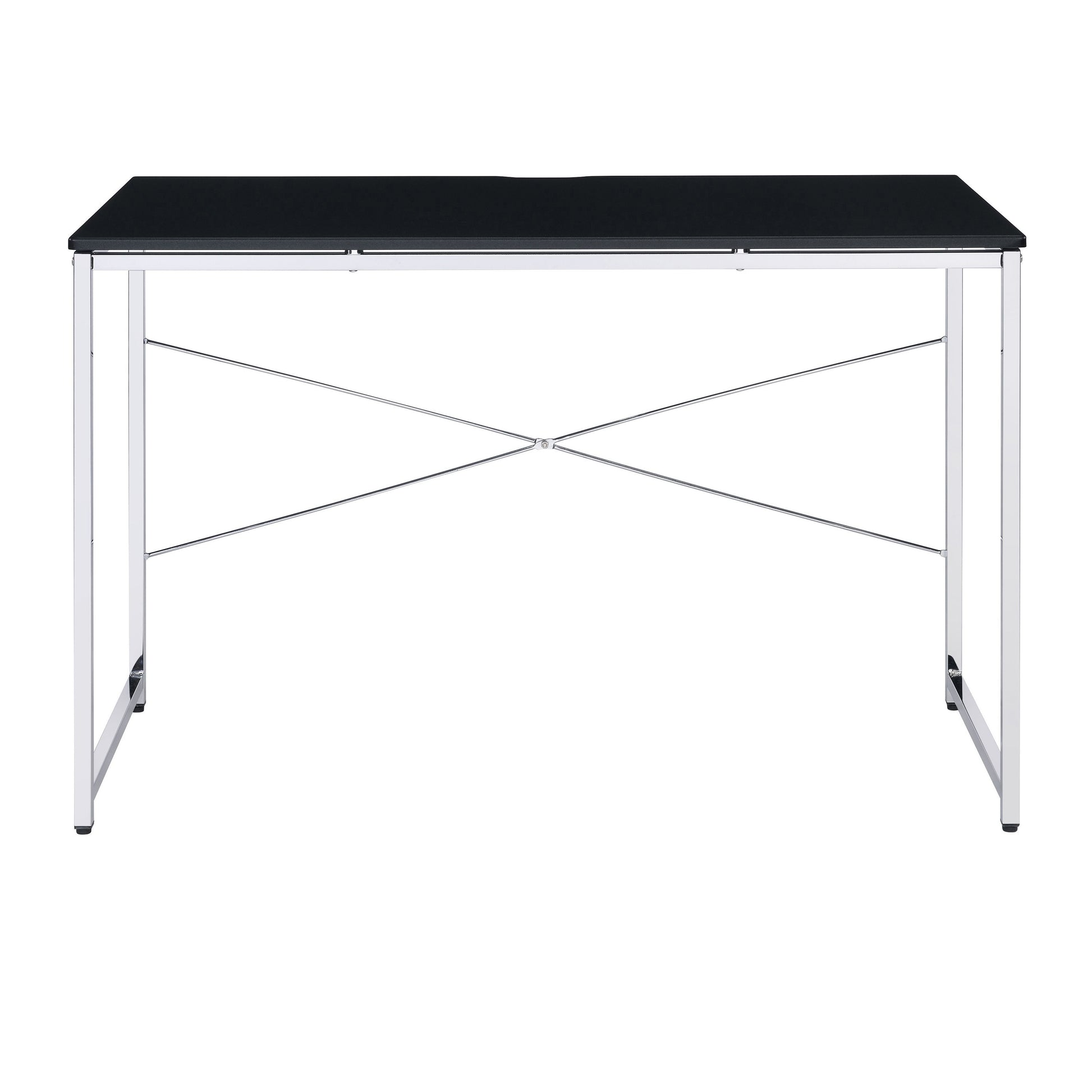 Black And Chrome Vanity Desk Black Silver Bedroom Modern Wood Metal