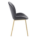 Grey And Gold Solid Back Side Chairs Set Of 2 Grey Gold Dining Room Modern Set Of 2 Fabric Metal