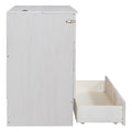 Full Size Murphy Bed With Large Drawers,White Full White Plywood