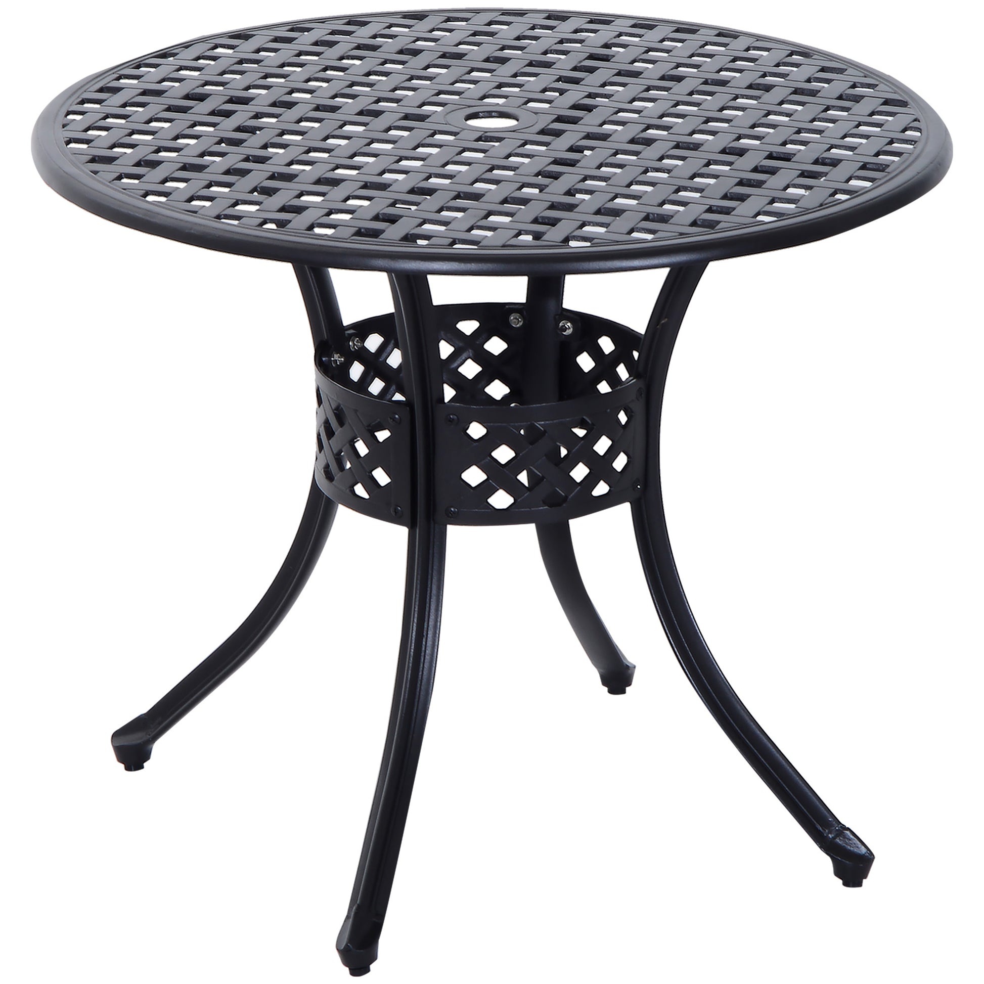Outsunny 33" Patio Dining Table Round Cast