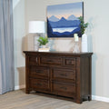 Verna Brown 7 Drawer Dresser Brown Engineered Wood