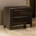 Spacious 2 Drawer Nightstand, Brown Brown Mdf